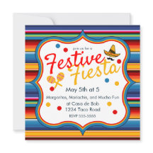 Invitación al Araña Rojo Azul Dorado Cinco de Mayo