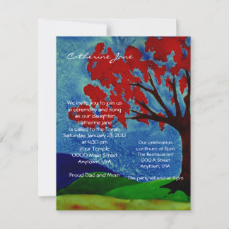 Invitación al árbol de la vida de Bat Mitzvah