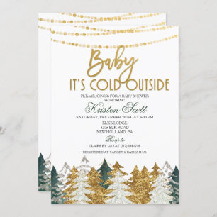 Invitación al árbol Purpurina Baby Shower de invie