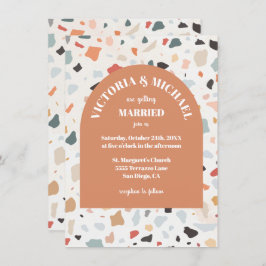 Invitación al Arco Boda Retro Terrazzo moderno