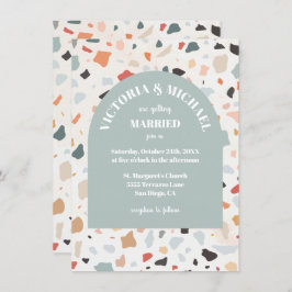 Invitación al Arco Boda Retro Terrazzo moderno