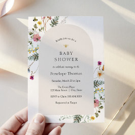 Invitación al arco de Baby Shower de Wildflower Me