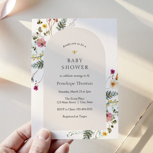 Invitación al arco de Baby Shower de Wildflower Me (Subido por el creador)