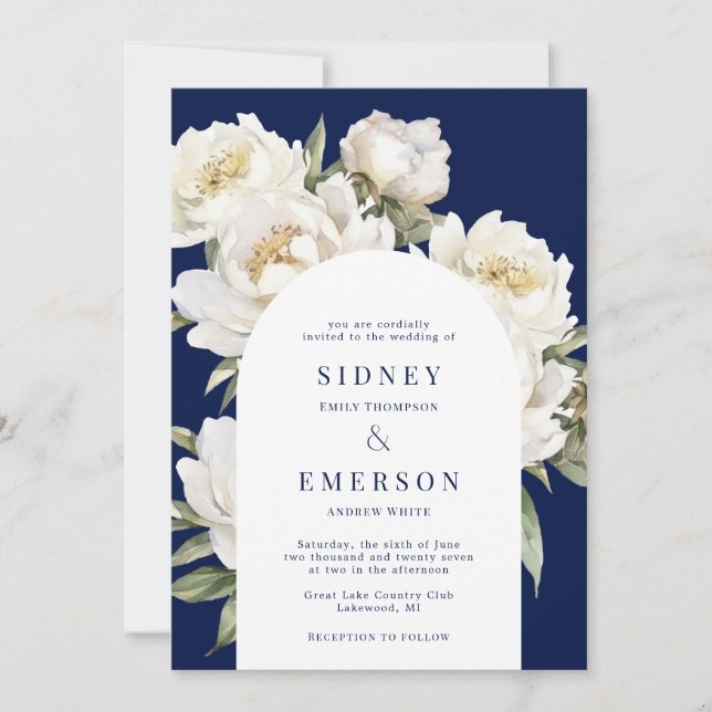 Invitación al arco del Boda de la Marina Floral de (Anverso)