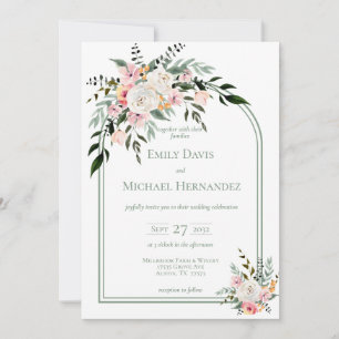 Invitación al arco floral Sage White Rubor Peach