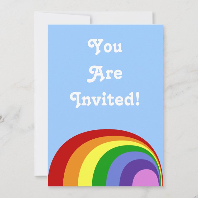 Invitación al arco iris retro (Anverso)