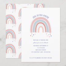 Invitación al arcoiris y al corazón para el primer