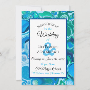 Invitación al arte de los fluidos de mármol azul y