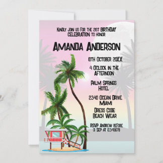 Invitación al atardecer de palmeras de las islas t