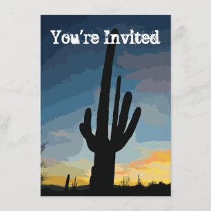 Invitación al atardecer del Cactus del suroeste de