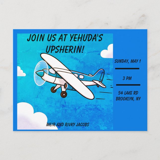 Invitación al avión superior (Anverso)