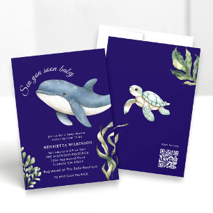 Invitación al Baby Shower Ballena te Veré Pronto