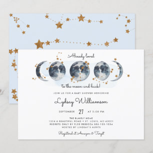 Invitación Al Baby Shower Celestial De La Luna