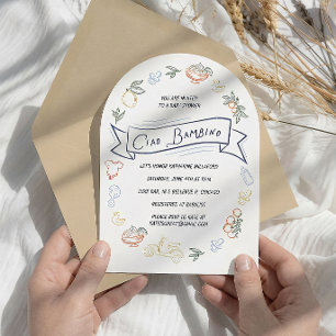 Invitación al Baby Shower Ciao Bambino Italiano
