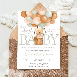 Invitación al Baby Shower con Globo de Osito de Pe