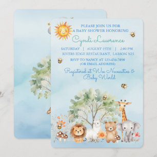 Invitación al Baby Shower de Animales del Zoológic