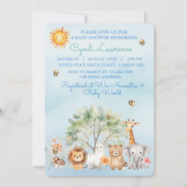 Invitación al Baby Shower de Animales del Zoológic