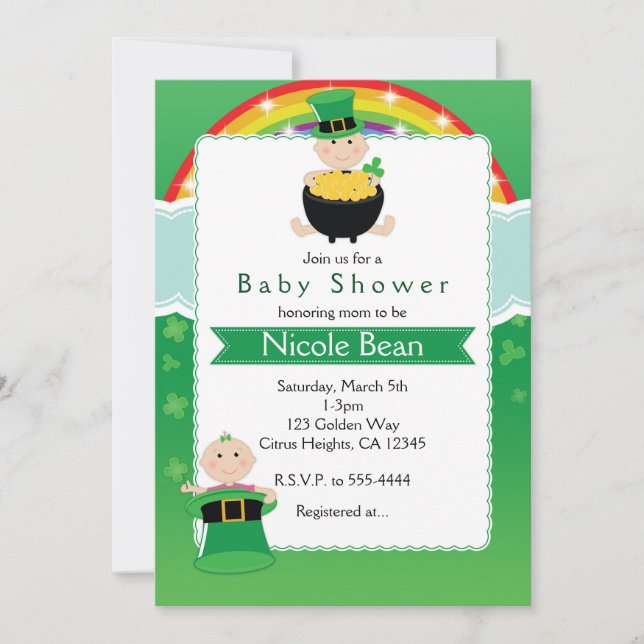 Invitación al Baby Shower de Bebés del Día de San  (Anverso)