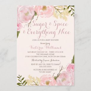 Invitación al baby shower de Botanical Sugar & Spi