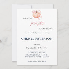 Invitación al Baby Shower de Calabacita Dulce