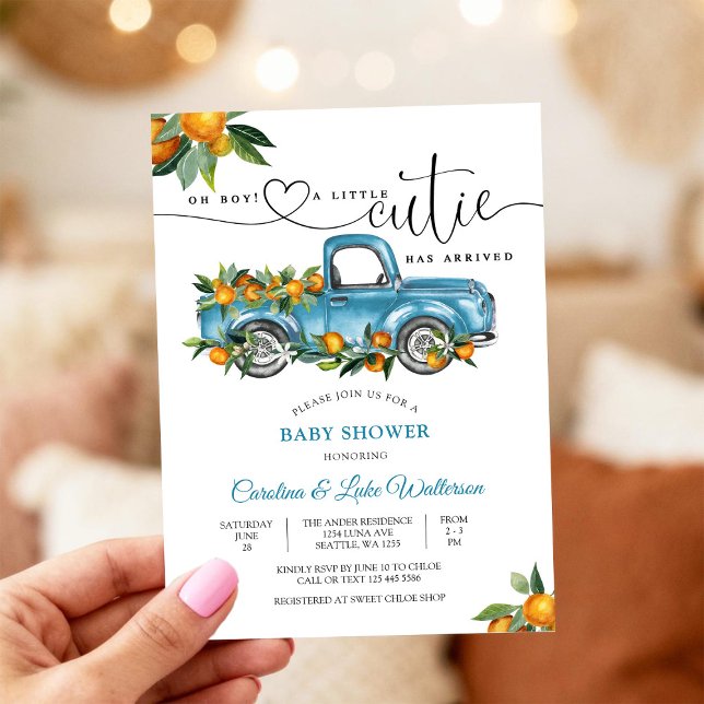 Invitación al Baby Shower de Citrus Camioneta Azul (Subido por el creador)