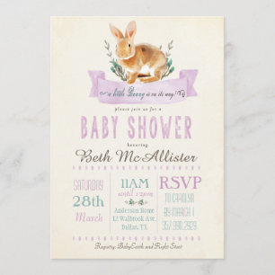 Invitación al baby shower de Conejito