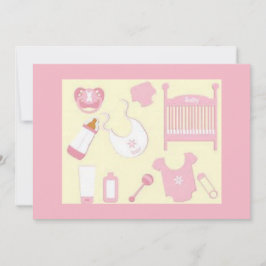 INVITACIÓN AL BABY SHOWER DE COSAS DE BEBÉ ROSA