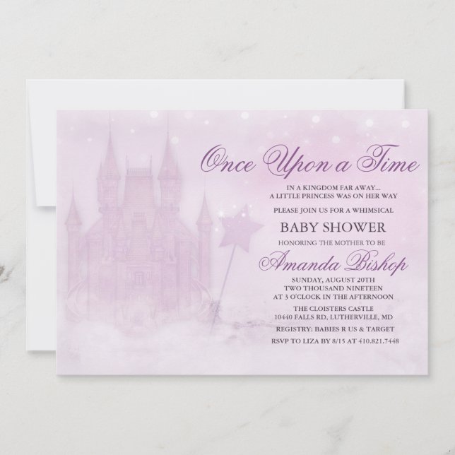 Invitación al baby shower de cuento de hadas Érase (Anverso)