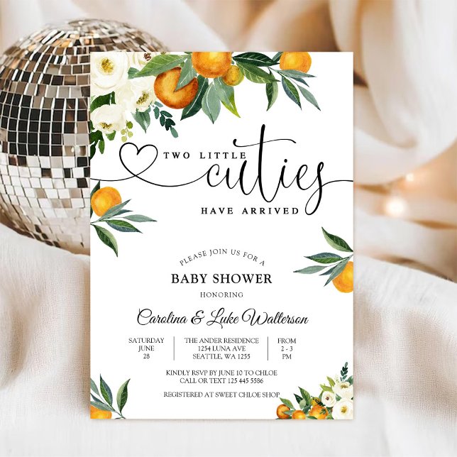 Invitación al Baby Shower de Dos Pequeñas Muñecas (Subido por el creador)