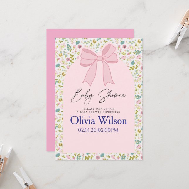 Invitación al Baby Shower de Dulces Comienzos (Anverso/Reverso In Situ)