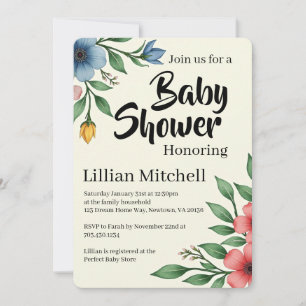 Invitación al Baby Shower de Elegancia Floral