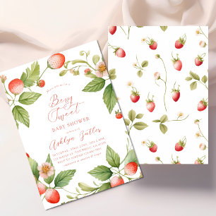 Invitación al Baby Shower de Fresa Dulce como una