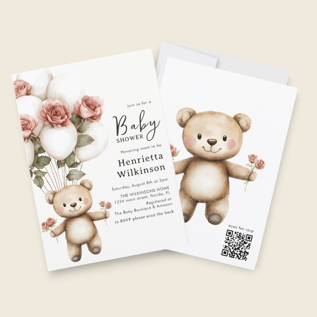 Invitación al Baby Shower de Globos Florales de Os (Subido por el creador)