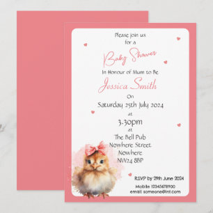 Invitación al Baby Shower de la Bebé Chick