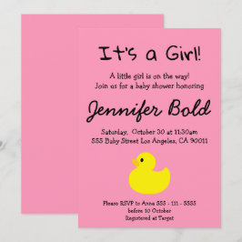 Invitación al Baby Shower de la Chica del Pato Ama