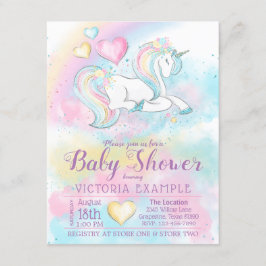 Invitación al Baby Shower de la Niña del Arcoíris 