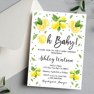 Invitación al Baby Shower de Lemon Oh Bebé Tema de