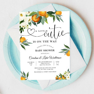 Invitación al Baby Shower de Little Cutie Citrus