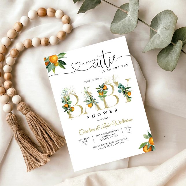 Invitación al Baby Shower de Little Cutie Orange (Subido por el creador)