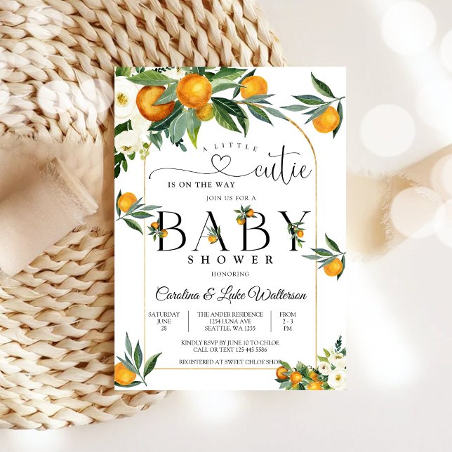 Invitación al Baby Shower de Little Cutie Orange (Subido por el creador)