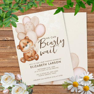 Invitación al Baby Shower de Osito de Acuarela
