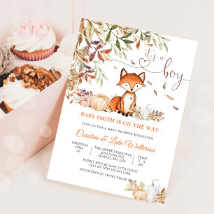 Invitación al Baby Shower de Otoño Fox