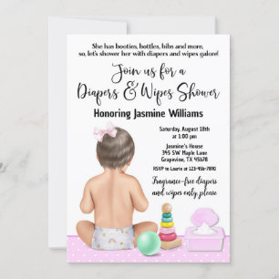 Invitación al Baby Shower de Pañales y Toallitas p