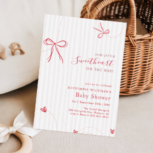 Invitación al Baby Shower de Pequeño Corazón Dulce