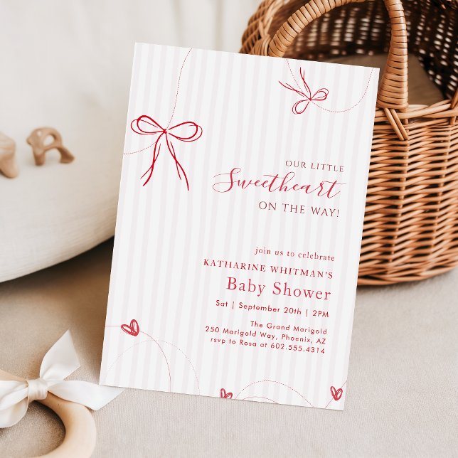 Invitación al Baby Shower de Pequeño Corazón Dulce (Subido por el creador)