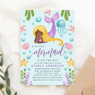 Invitación al Baby Shower de Sirena Africana del O