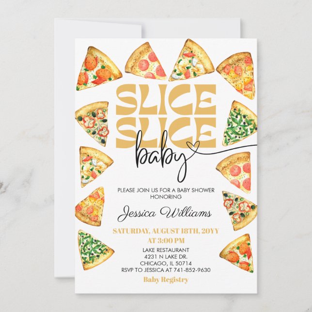 Invitación al Baby Shower de Slice Slice (Anverso)
