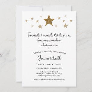 Invitación al Baby Shower de Twinkle Twinkle Littl