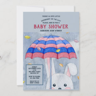Invitación al Baby Shower del Conejito de Otoño