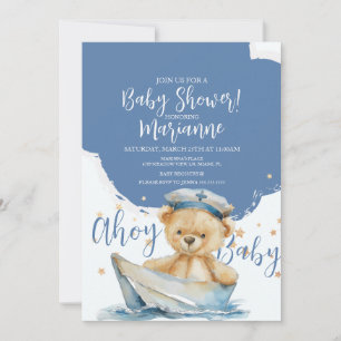 Invitación al Baby Shower del Marinero Oso Niño